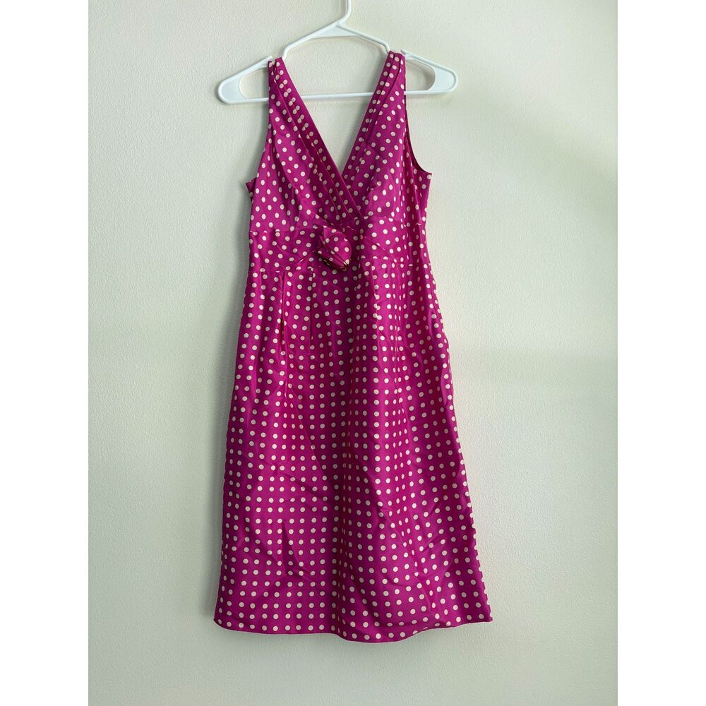 J. Crew 100% Silk Pink Polka Dot Dress